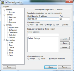 Come connettere ed entrare nella console di uno switch HP con Putty.exe (Command-line)